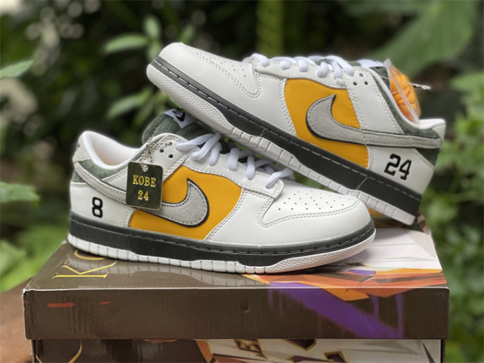 Authentic Nike SB Dunk Low Pro Kobe White YeLLOW
