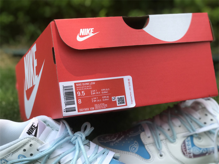 Authentic Nike Dunk Low White Custom Made