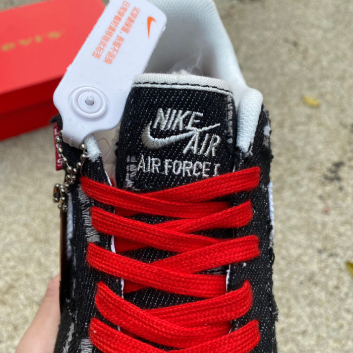 Authentic Levi's x Nike Air Force 1 Denim Black