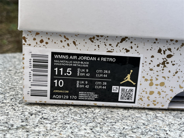 Authentic Air Jordan 4 “Metallic Gold”