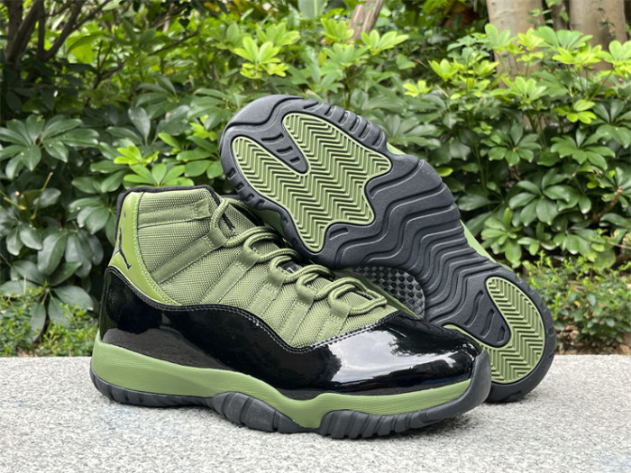 Authentic Air Jordan 11 Army Green Black