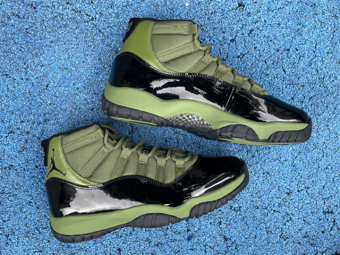 Authentic Air Jordan 11 Army Green Black