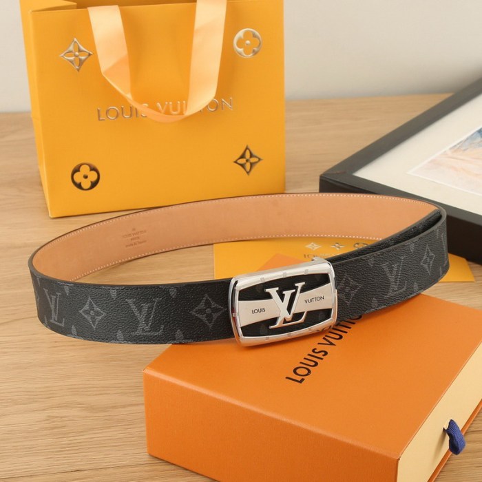 Super Perfect Quality LV Belts(100% Genuine Leather Steel Buckle)-4561