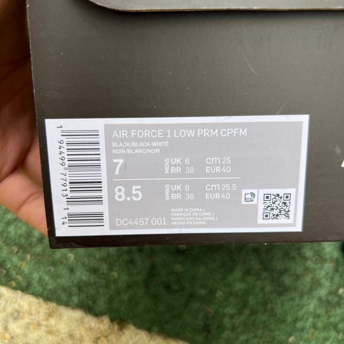 Authentic CPFM x Nike Air Force 1 Low Black