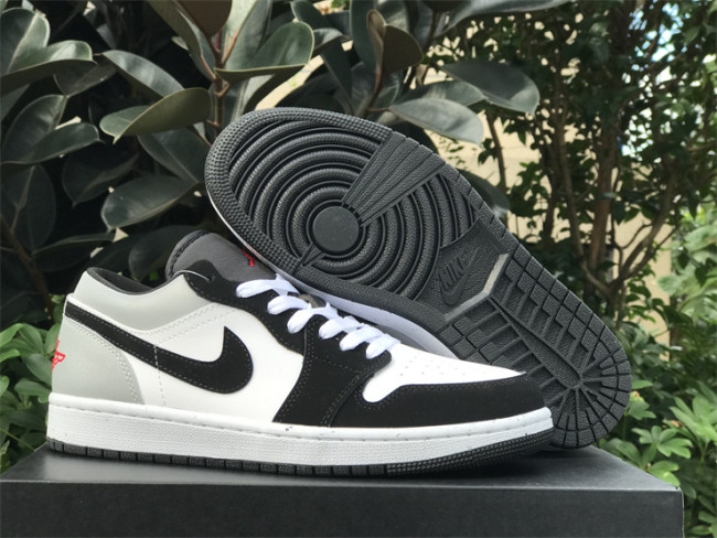 Authentic Air Jordan 1 Low SE White Fire Red Black Matte Silver GS