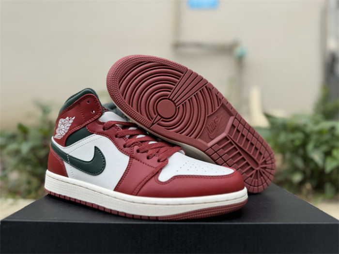 Authentic Air Jordan 1 Mid “Redstone Midnight Green”