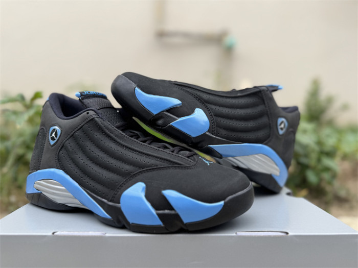 Authentic Air Jordan 14 Black University Blue