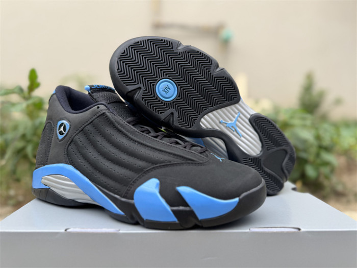 Authentic Air Jordan 14 Black University Blue