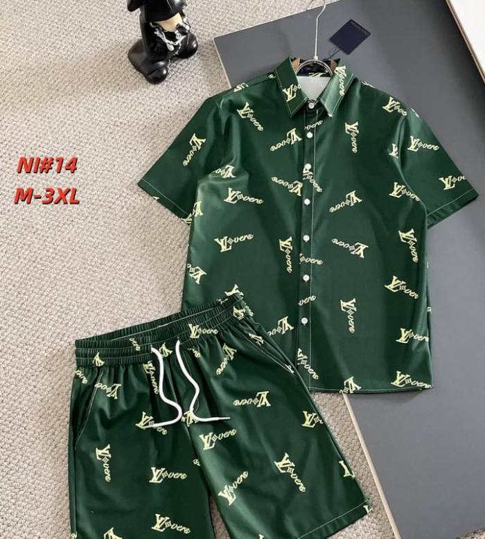 LV short sleeve men suit-327(M-XXXL)