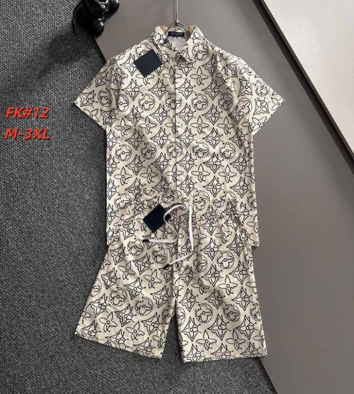 LV short sleeve men suit-307(M-XXXL)