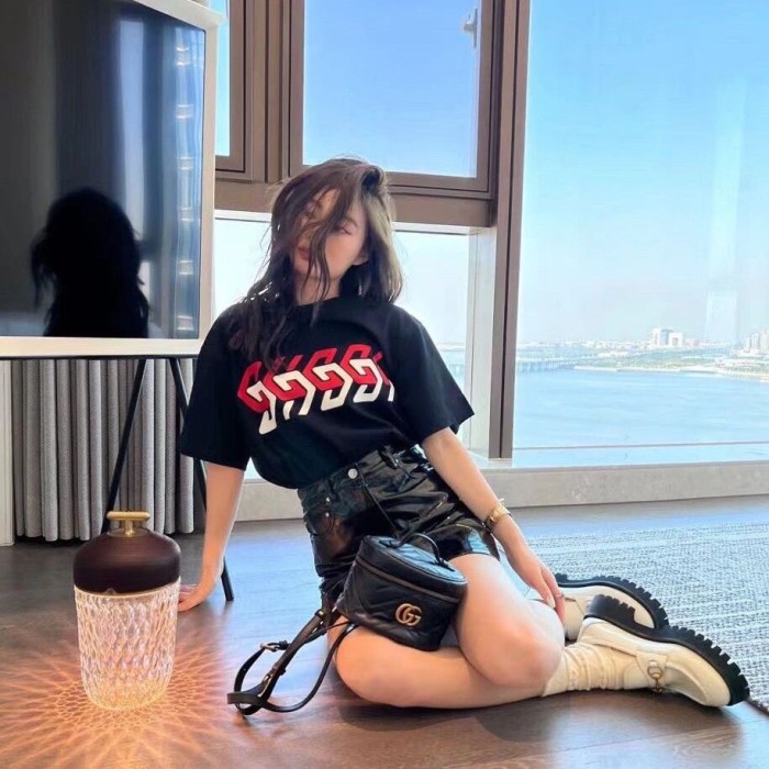 1:1 quality version Mirror letter short-sleeved T-shirt 2 colors