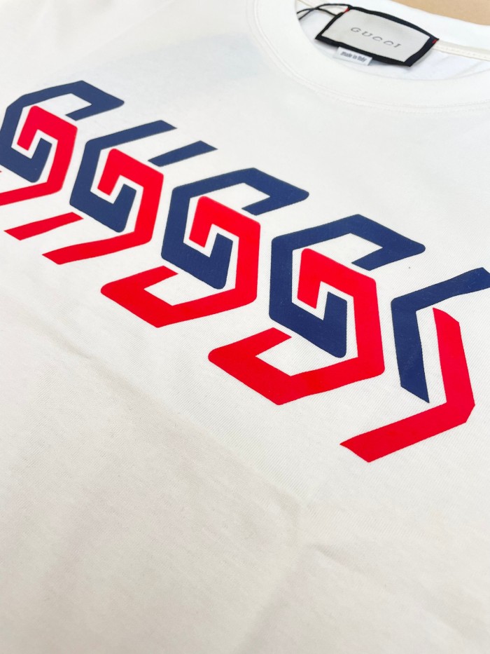 1:1 quality version Mirror letter short-sleeved T-shirt 2 colors