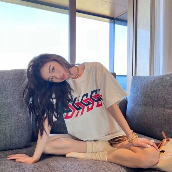1:1 quality version Mirror letter short-sleeved T-shirt 2 colors