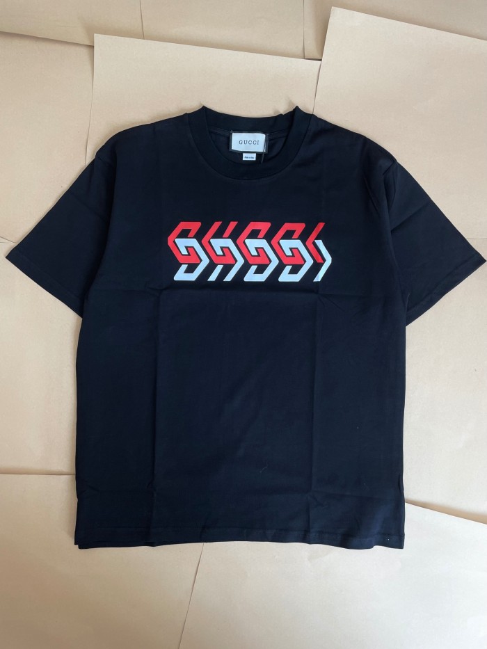1:1 quality version Mirror letter short-sleeved T-shirt 2 colors