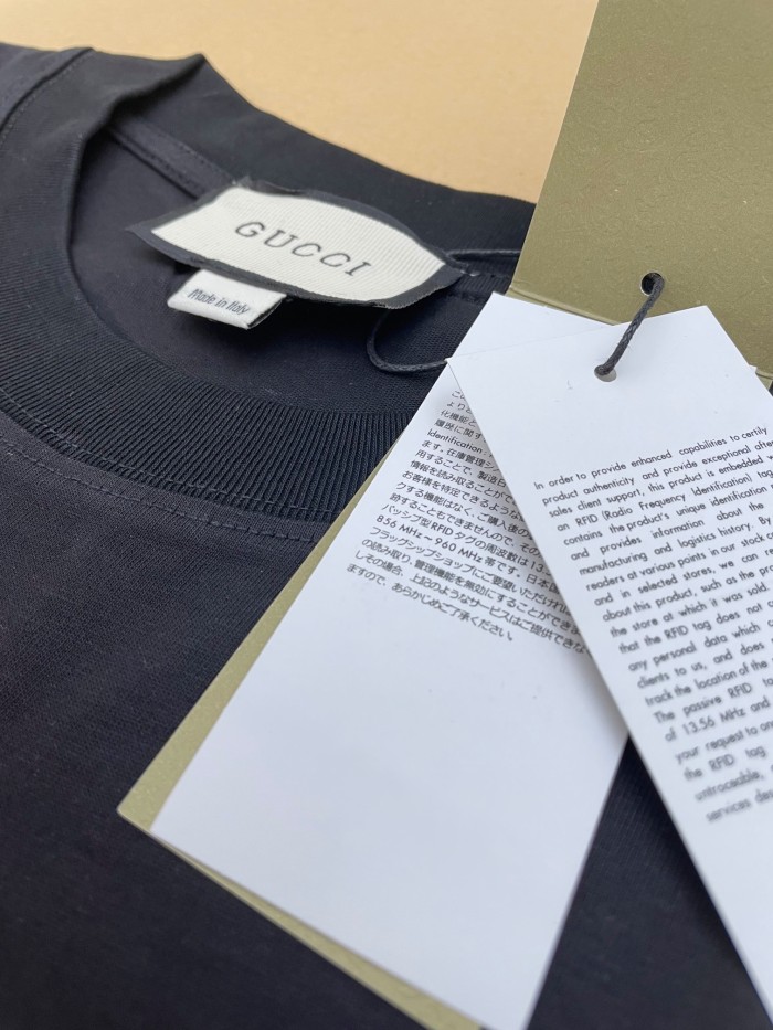 1:1 quality version Mirror letter short-sleeved T-shirt 2 colors