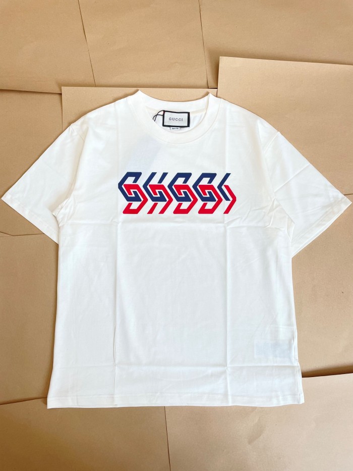 1:1 quality version Mirror letter short-sleeved T-shirt 2 colors