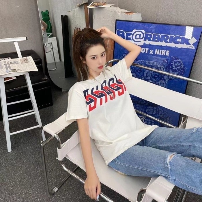 1:1 quality version Mirror letter short-sleeved T-shirt 2 colors