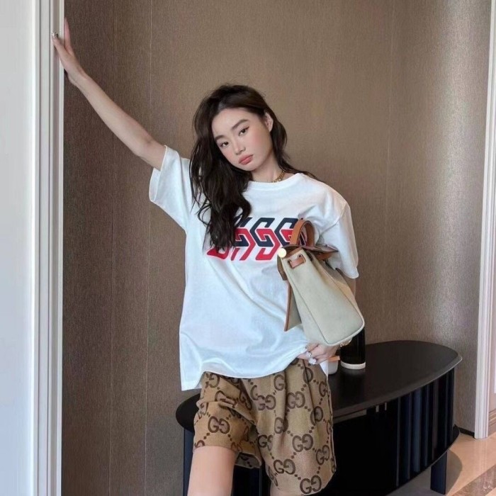 1:1 quality version Mirror letter short-sleeved T-shirt 2 colors