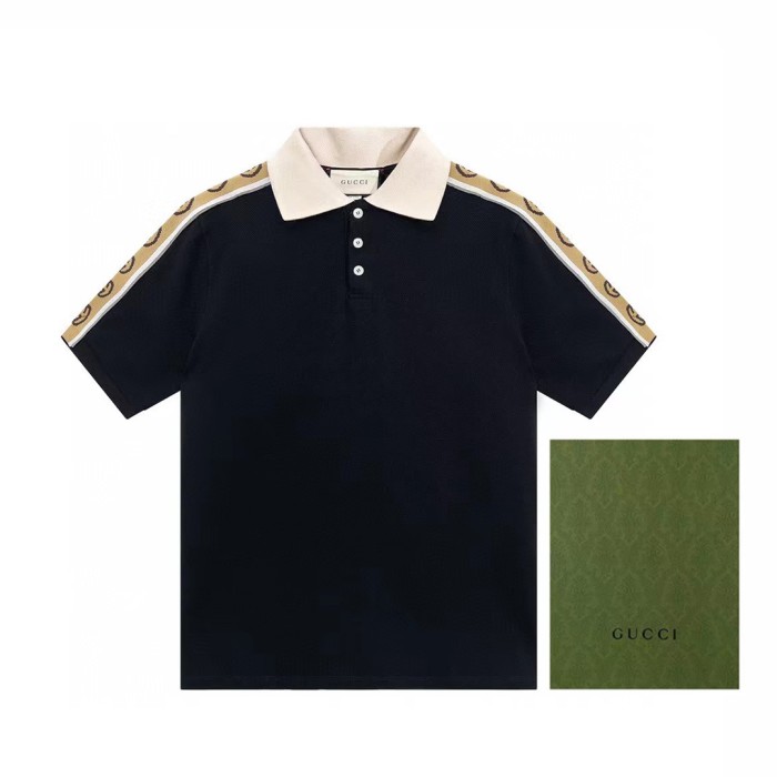 1:1 quality version Shoulder reflective webbing short sleeve polo shirt 2 colors