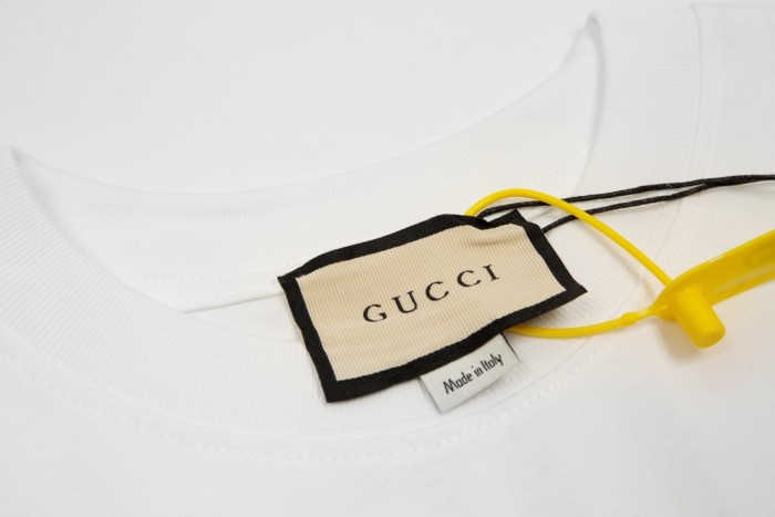 1:1 quality version Front and back colorful letter print tee 2 colors