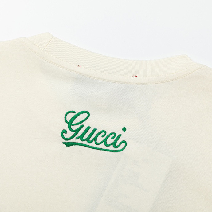 1:1 quality version two-color logo back letter embroidery tee 2 colors