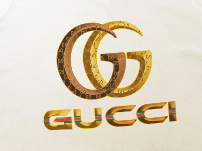 1:1 quality version Gold three-dimensional large letters printed tee 2 colors