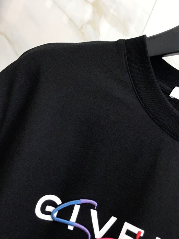 1:1 quality version Embroidered Colorful Signature Letter Short Sleeve