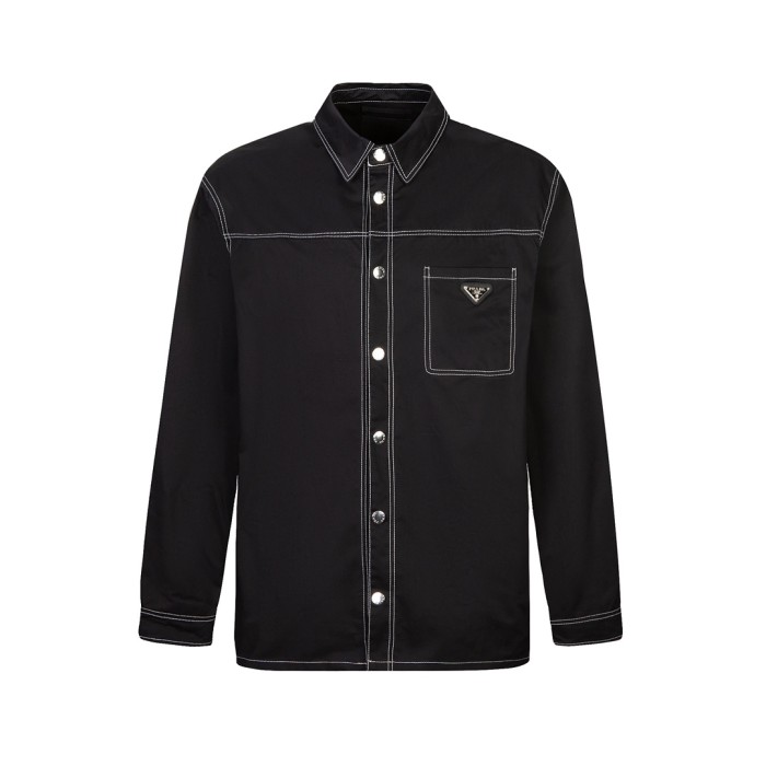 1:1 quality version Triangle Logo Stretch Shirt Jacket