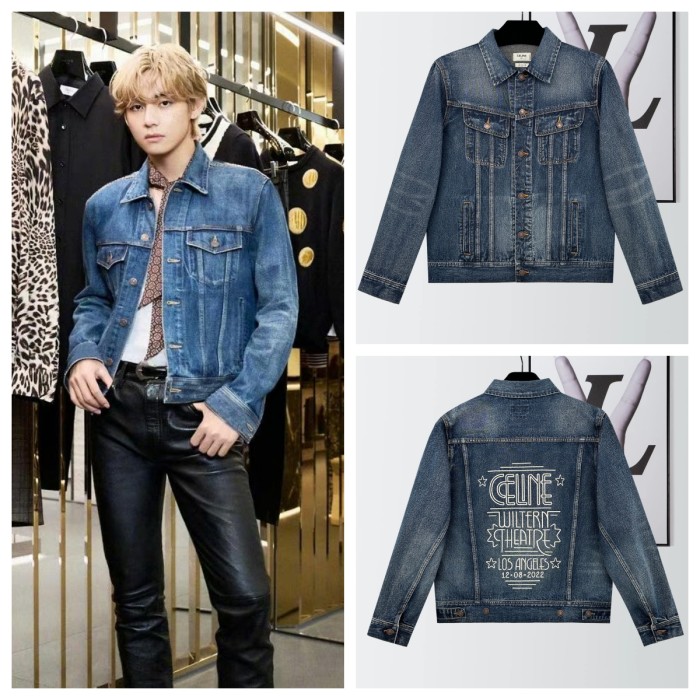 1:1 quality version Classic Coat Collar Embroidered Denim Jacket