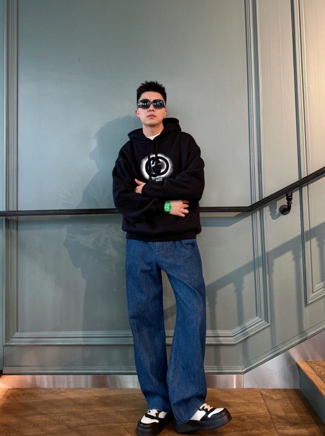 :1 quality version Knitted Cotton Hooded Sweatshirt