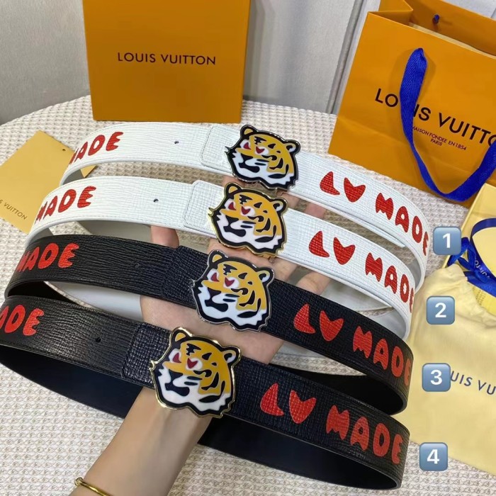 1:1 quality version Tiger Head Red Letter Belt