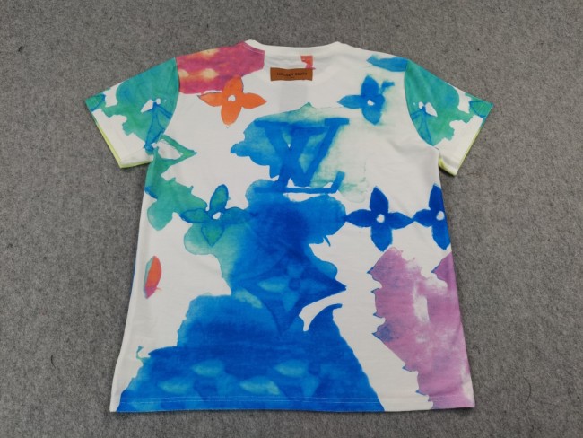 [50% Off]Rainbow Letter Tie-Dye Print Short Sleeve Tee