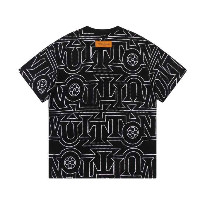 Crew Neck Allover Letter T-Shirt 2 colors