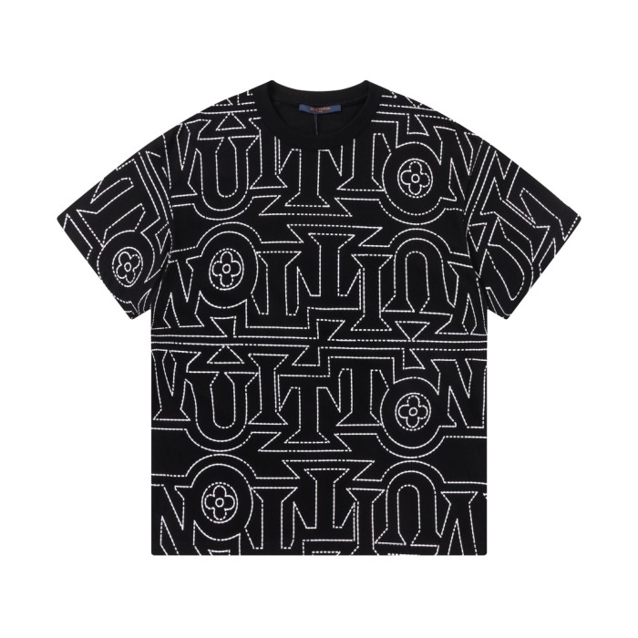 Crew Neck Allover Letter T-Shirt 2 colors