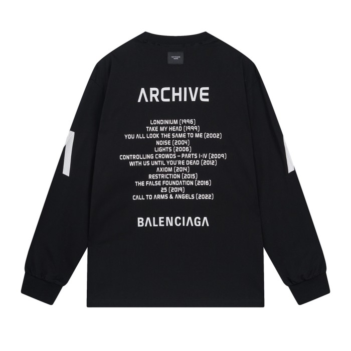 1:1 quality version Cracked Rubbed Printed Washed Aged Destroyed Long Sleeve Tee