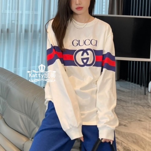 Classic Striped Letter Logo Print Crew Neck Sweatshirt