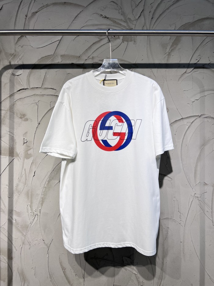 Dragon Year Double G Letter Print Short Sleeve Tee