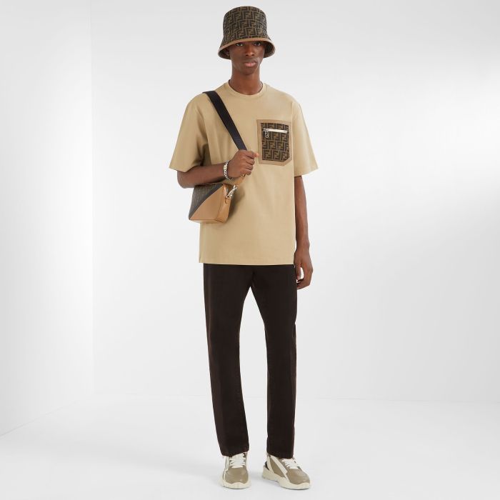 Chest Zipper Pocket Patchwork Short Sleeve Tee 2 colors