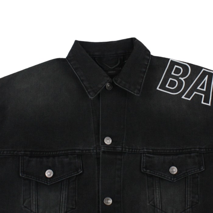 1:1 quality version Skeleton Embroidered Monogram Washed Denim Jacket