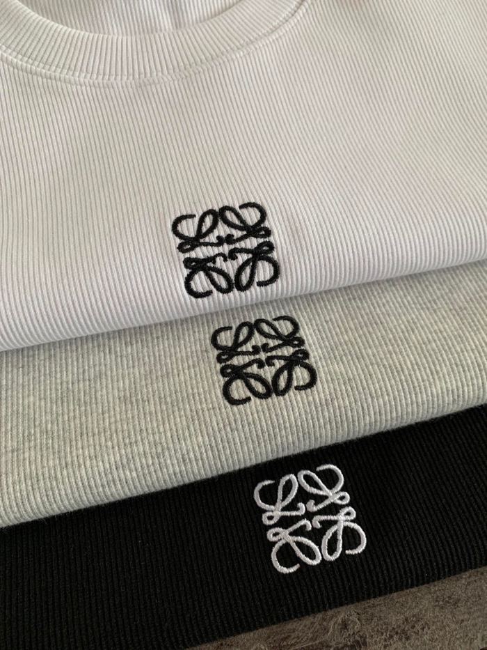 Embroidered Logo Logo Ribbed Long Sleeve T-Shirt 3 colors