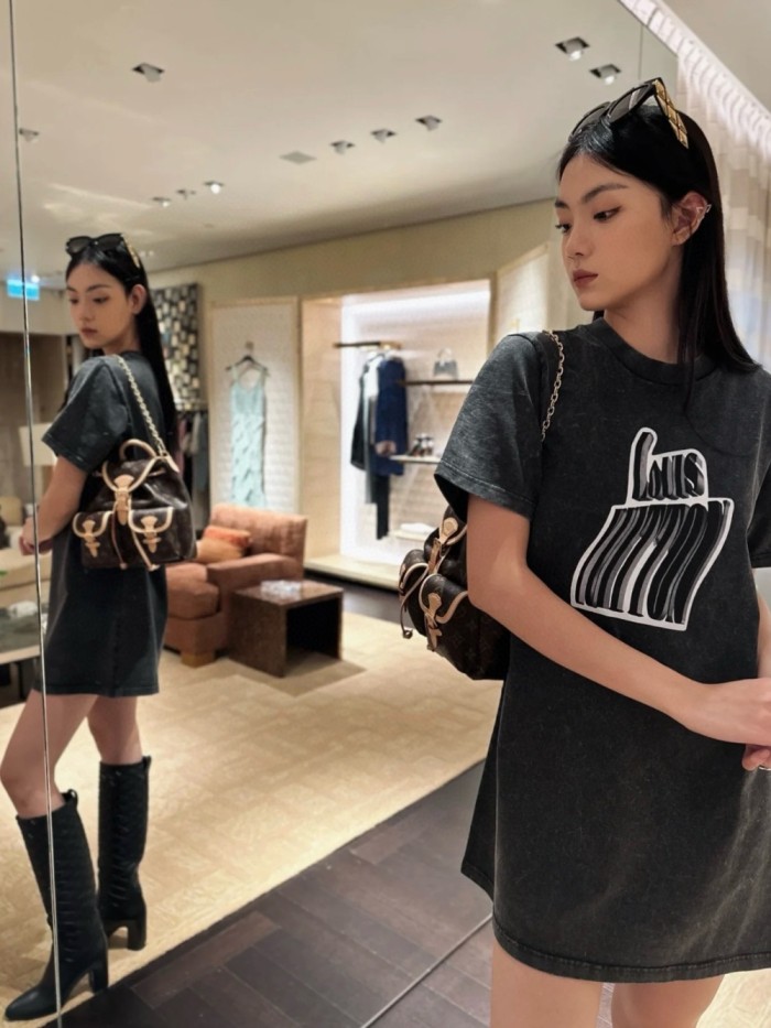 1:1 quality version Lettered Washed Print tee