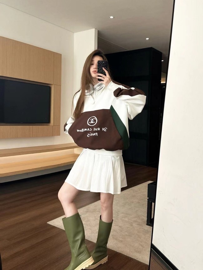 1:1 quality version Pocket Printed Collar Sweatshirt for girls