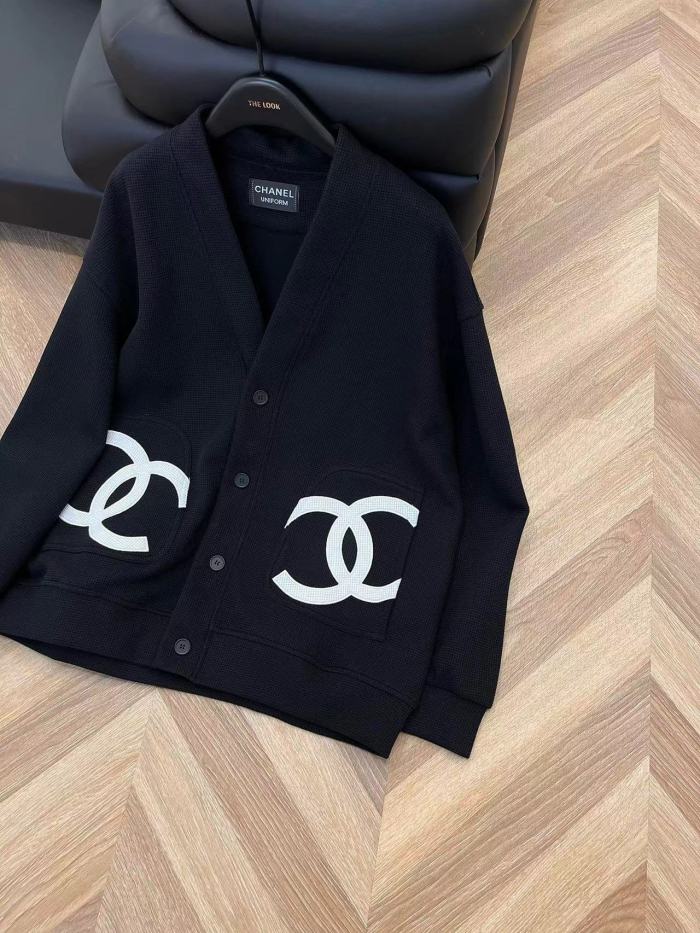 1:1 quality version Pocket Large Logo Waffle Cardigan 2 colors for girls