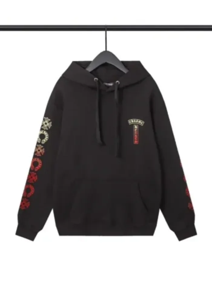  Gradient Letter Label Cotton Terry Hoodie