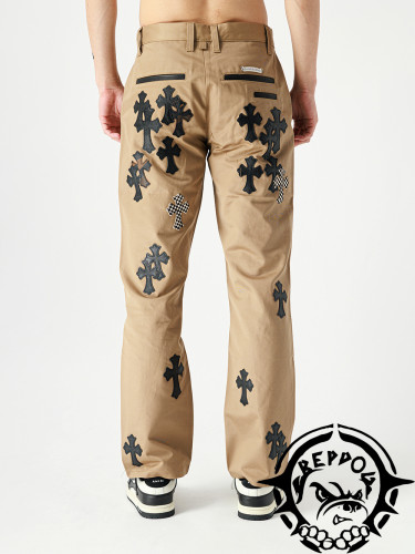 1:1 quality version Black and White Checkered Cross Patch Jeans