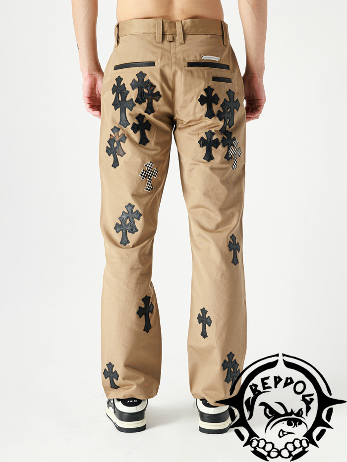 1:1 quality version Black and White Checkered Cross Patch Jeans