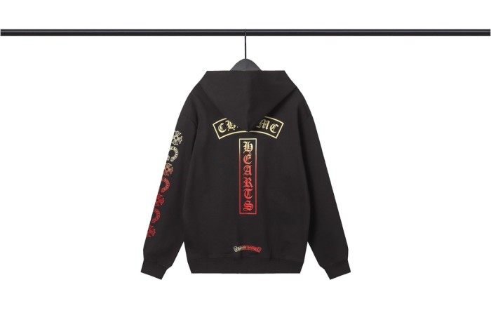  Gradient Letter Label Cotton Terry Hoodie