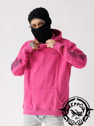  Black and white cobweb hoodie purple