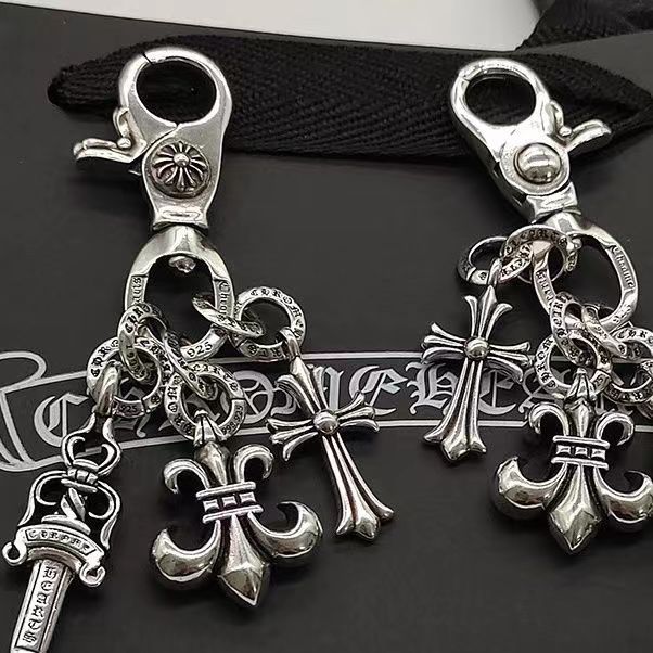 1:1 quality version CH Pure Silver Cross Keychain Pendant