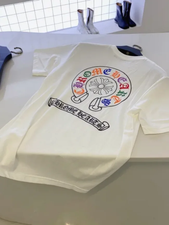 1:1 quality version Three-color Embroidery Cross Scroll tee 2 colors